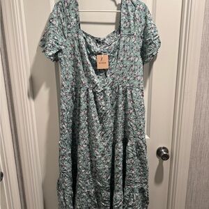 BloomChic Mint Green Floral Tiered Sundress